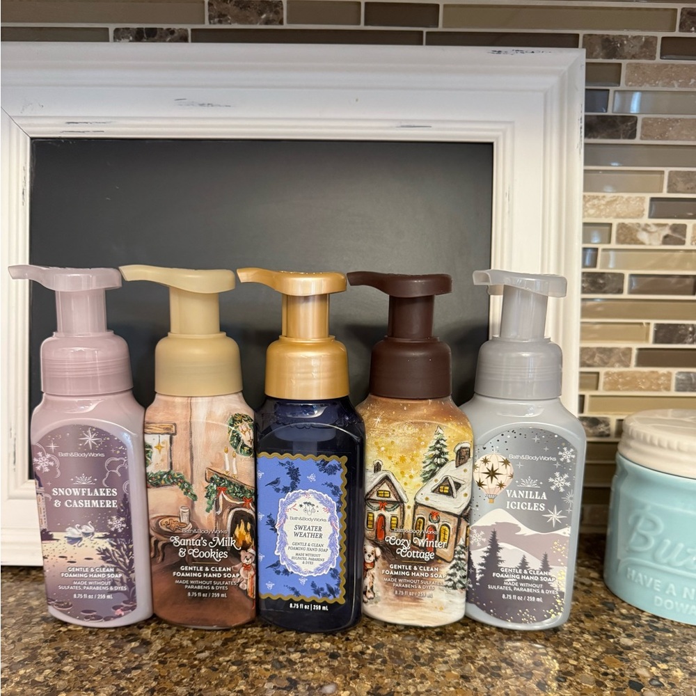Wintery Christmas Variety of Foaming Hand Soap Bath & Body Works Set of 5